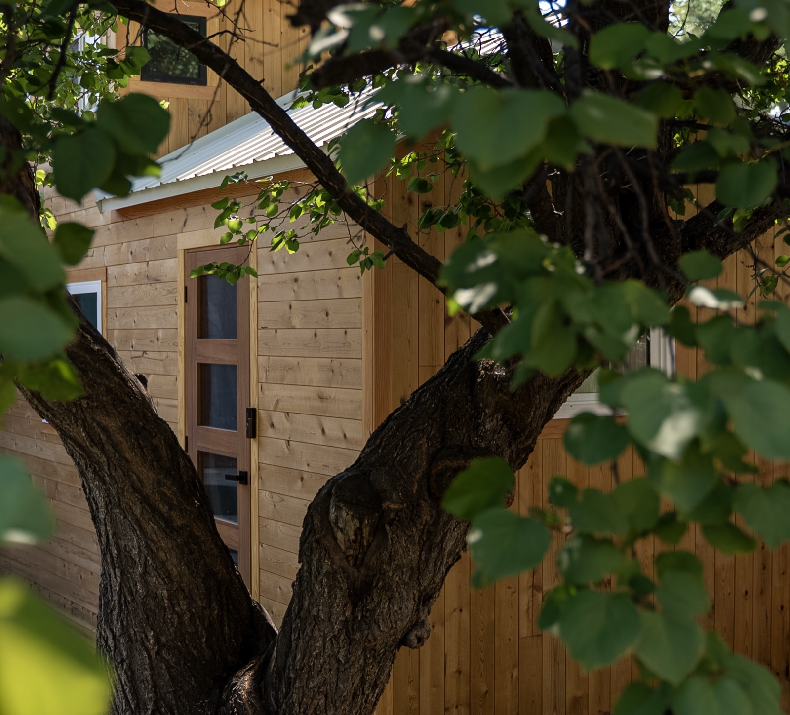The Minhous — the Innhous office, a small wood-clad building in Salt Lake City